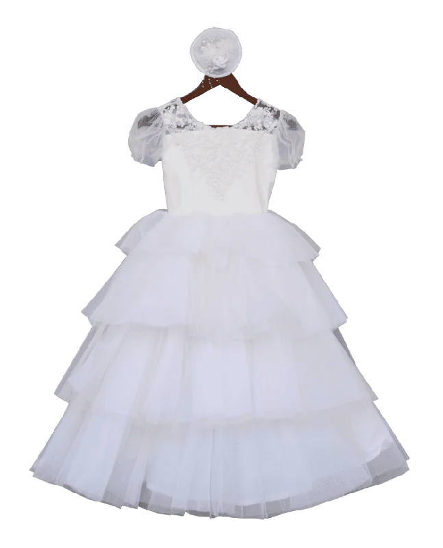 Women's Chic Outerwear Outfit Great Deals On Ethnic Cultural Wear Pre-Order: White Net Frill Gown