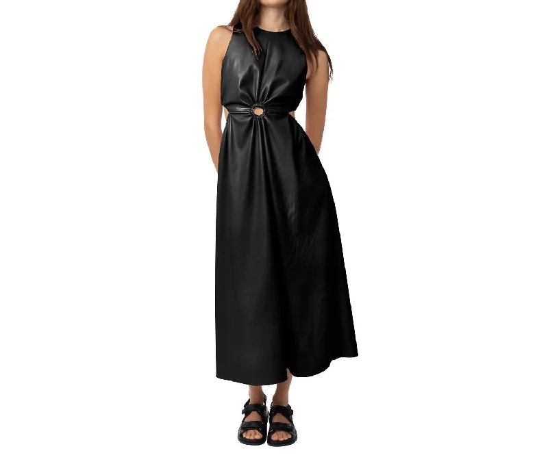 Women's Stylish Outdoor Outfit Classic Charm Lennie Midi Dress In Black