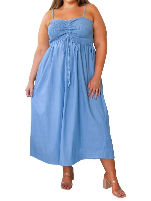 Women's Trendy Apparel Mid - Season Sale Carolina In My Mind Maxi Dress In Denim