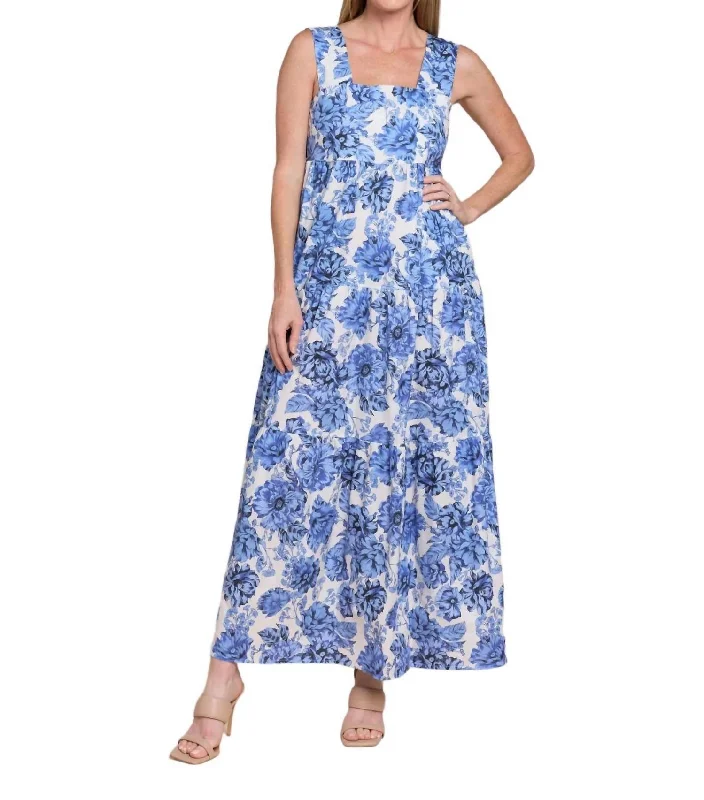 Women's Comfortable Garments Chic Allure Fayza Maxi Dress In Blue Garden