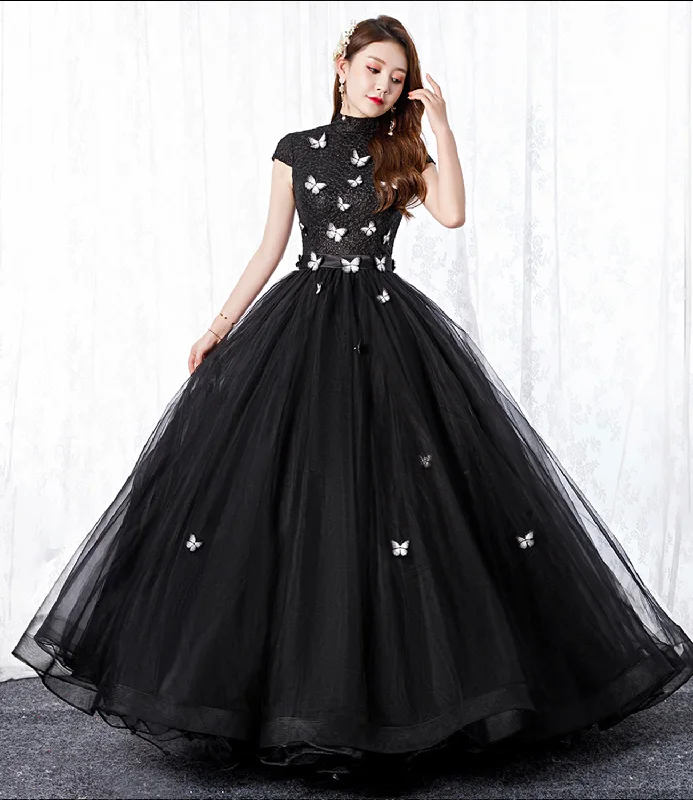 Affordable Women's Apparel Flash Sale BLACK TULLE LONG A LINE BALL GOWN DRESS FORMAL DRESS prom dress      cg19106