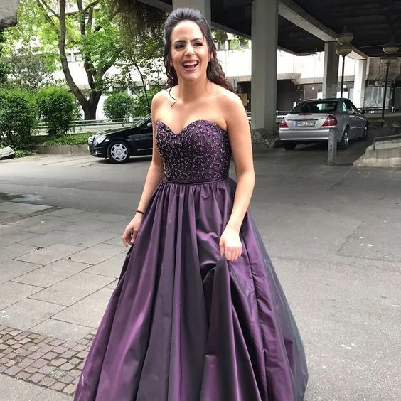 Women's Occasion Wear Apparel Exquisite Craftsmanship long prom dress Party Dress Evening Dresses Beaded Bodice Ball Gown Purple   cg14456