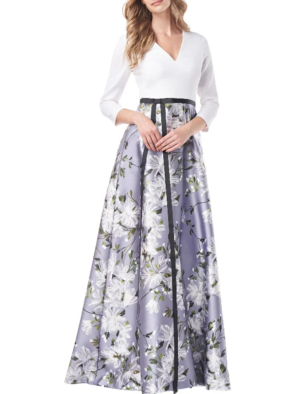 Women's High-Fashion Garments Ethnic Cultural Event Wear Womens Floral Print Maxi Evening Dress