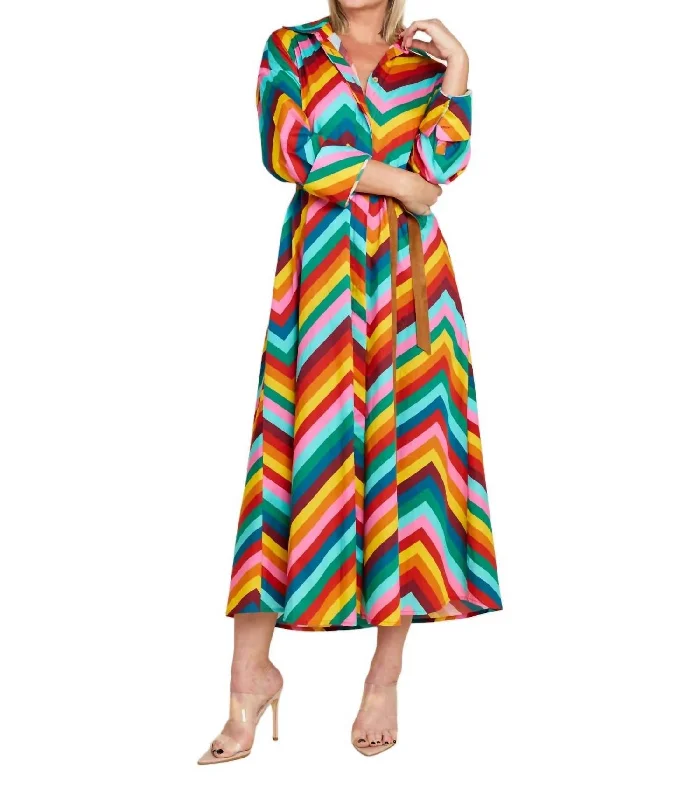 Women's Apparel And Garments Romantic Date - Night Ensemble Delfina Maxi Dress In Multi Color