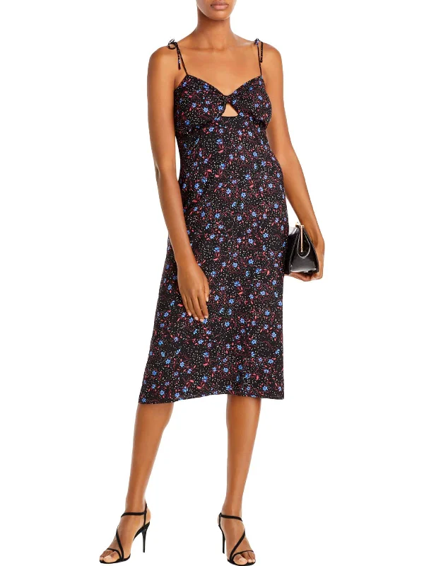 Timeless Women's Clothing Everyday Glamour Womens Floral Sweetheart Midi Dress