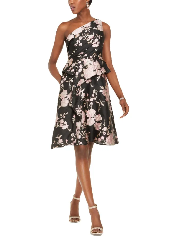 Women's Athletic Apparel Mid - Season Sale Womens Metallic Floral Cocktail and Party Dress