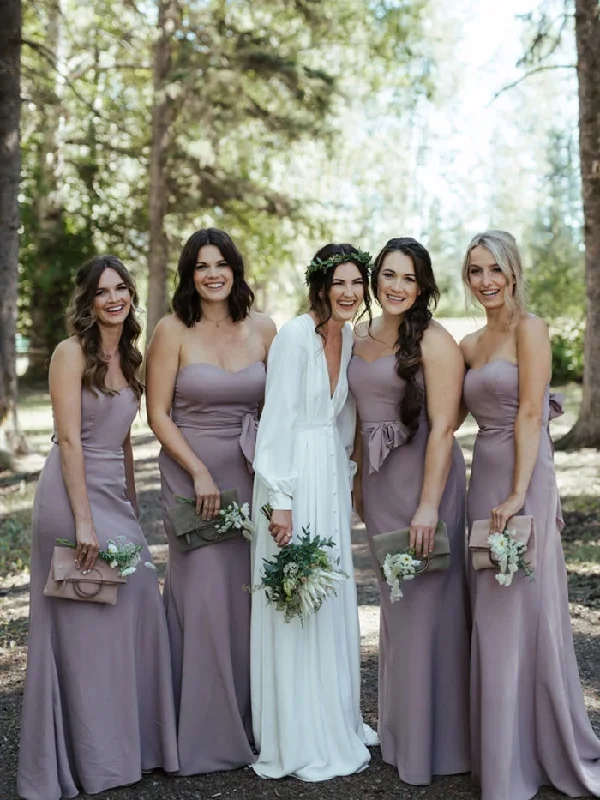 Comfortable Women's Attire Seasonal Trend Sweetheart Long Mermaid Grey Bridesmaid Dresses, Long Bridesmaid Dresses, Popular Bridesmaid Dresses