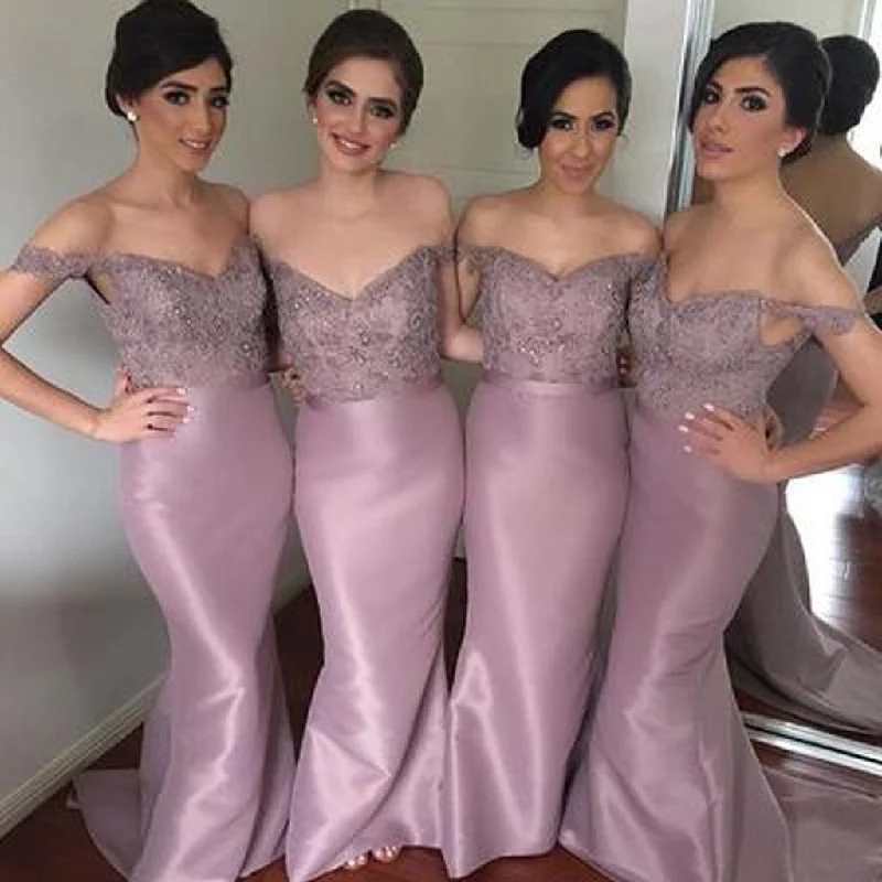 High-Fashion Women's Clothing Sleek Design Mermaid Sweet Heart Off Shoulder  Affordable Long Wedding Party Bridesmaid Dresses, WG123