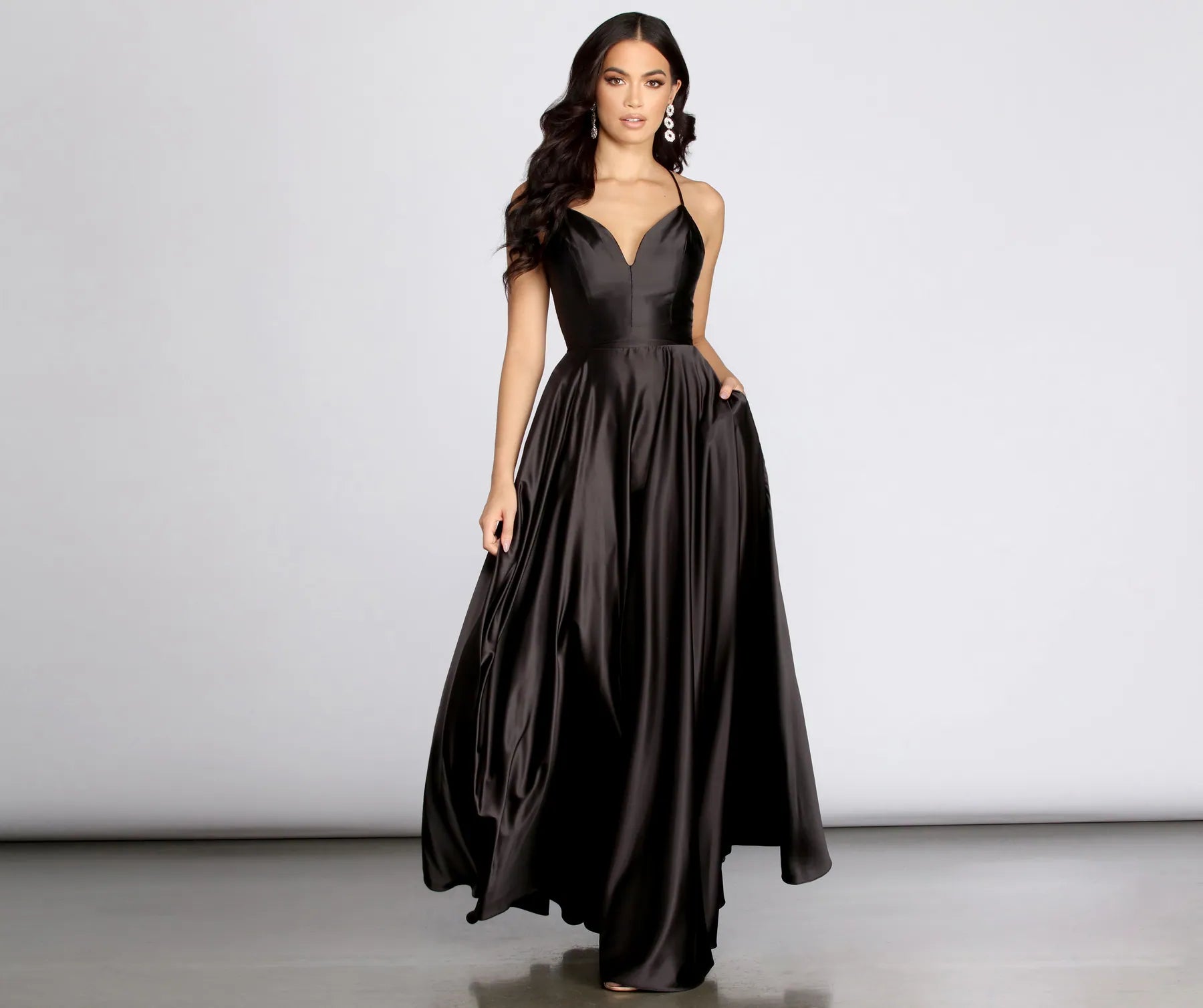 Women's Transitional Attire Charming Silhouette Rowanne Satin A-Line Gown