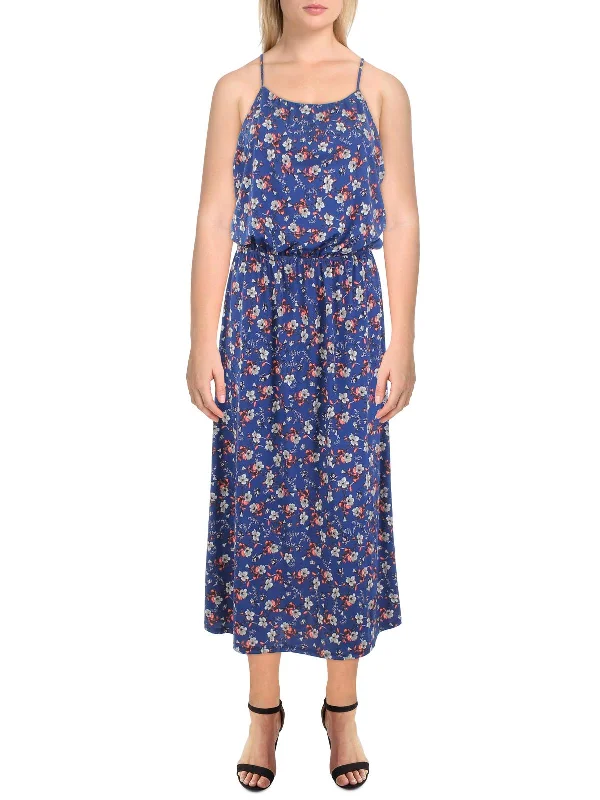 Women's Active Clothing Flowing Silhouette Womens Floral Calf Midi Dress