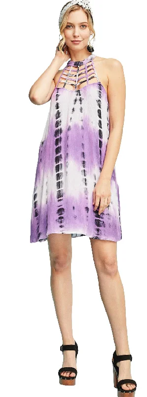 Elegant Women's Evening Garments Big Savings On Minimalist Office Styles Tie Dye Sleeveless Dress