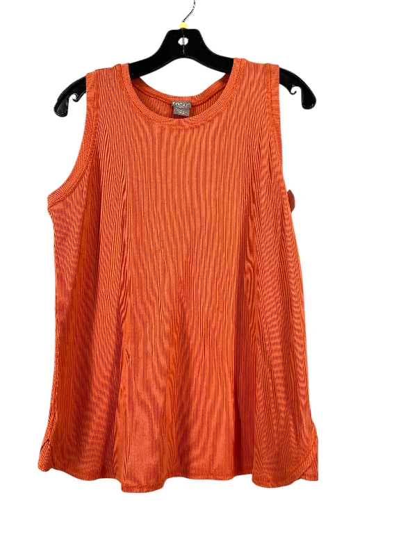 Women's Work Outfit Feminine Grace Top Sleeveless Basic By Chicos In Orange