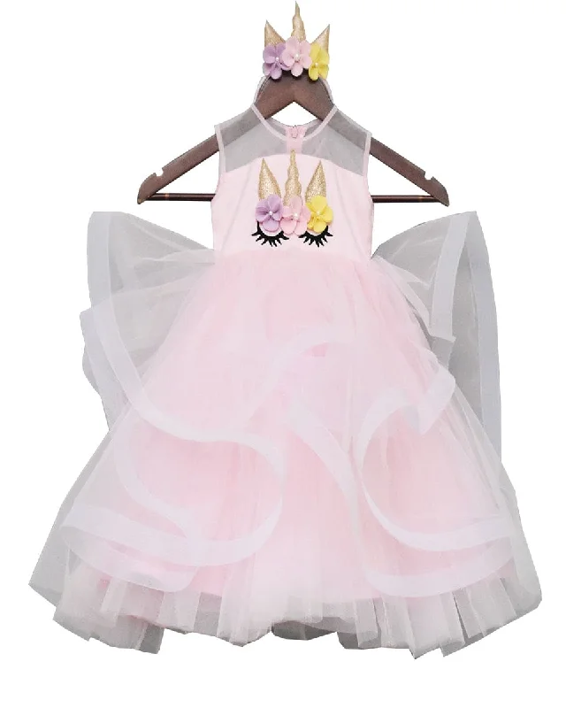 Fashionable Women's Outfit Tropical Island - Inspired Attire Pre-Order: Baby Pink Unicorn Gown