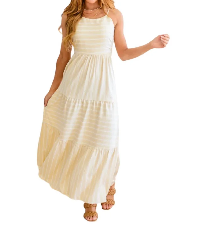 Women's Wardrobe Apparel Formal Outfit Can't Buy Me Love Maxi Dress In Beige