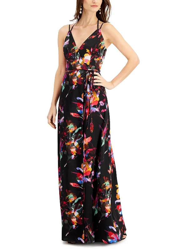 Women's Night-Out Clothes Playful Elegance Womens Floral Wrap Maxi Dress