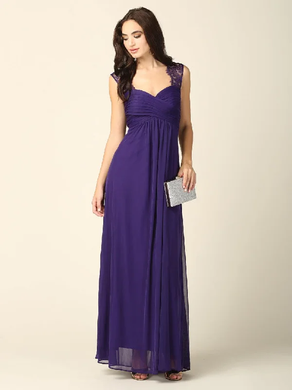 Women's Loungewear Clothes Alluring Design Long Formal Sleeveless Chiffon Bridesmaids Dress