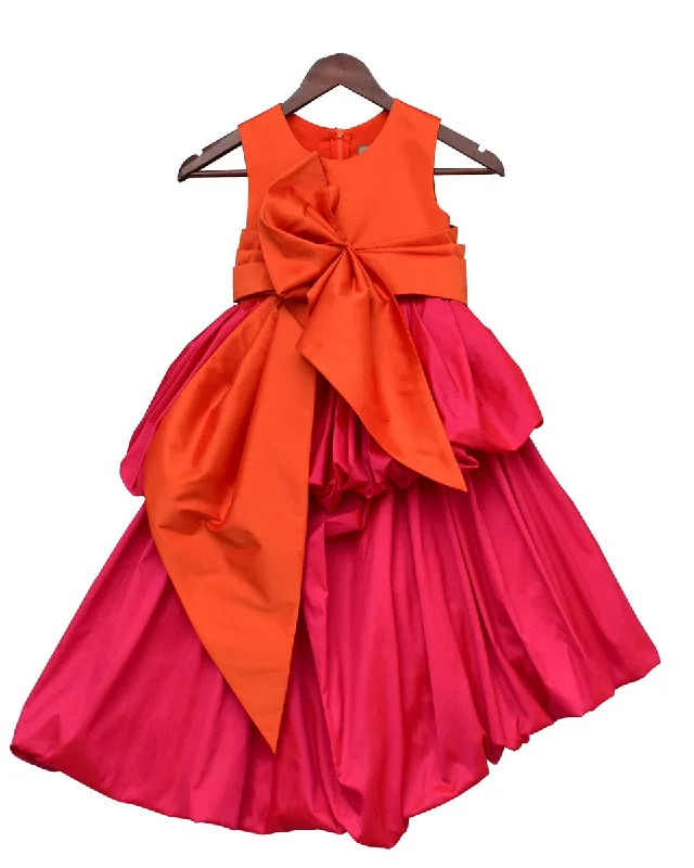 Women's Work Outfit For The Office Y2K Nostalgic Fashion Look Pre-Order: Hot Pink and Orange Gown