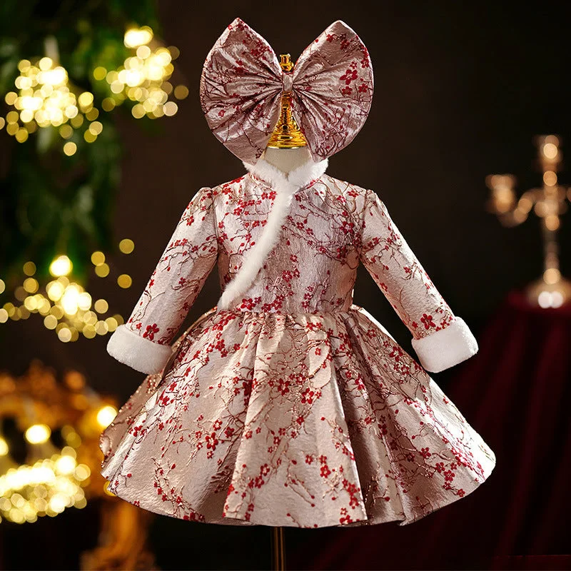 Women's Formal Apparel Now On Sale For Chic Urban Styles Winter Cute Baby Girl Puffy Long Sleeve Christmas Dress Toddler Birthday Princess Dress