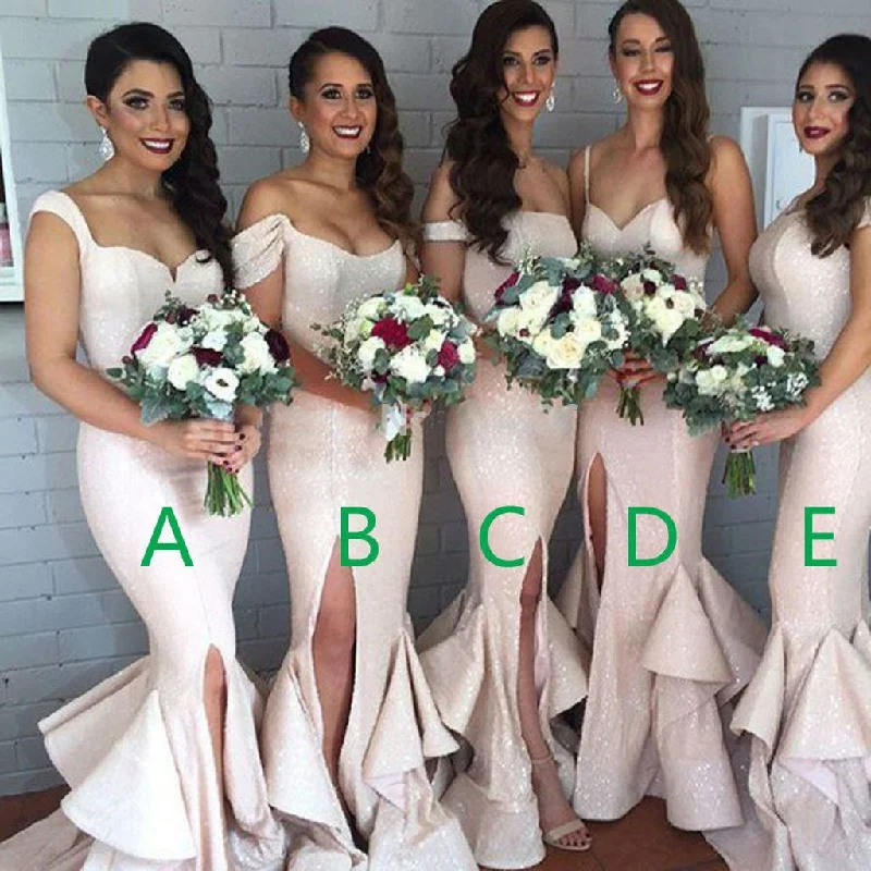 Women's Clothing For Everyday Wear Ethnic Cultural Event Wear Mismatched Unique Design Different  Sexy Mermaid Charming Cheap Bridesmaid Dress, WG88