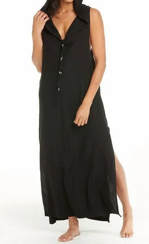 Women's Vintage Garments Chic Urban Fashion Look Kiara Maxi Dress In Black