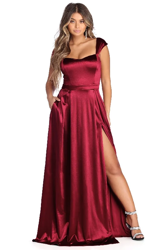 Women's Formal Apparel Elegant Attire Francesca Formal Sweetheart Satin Dress