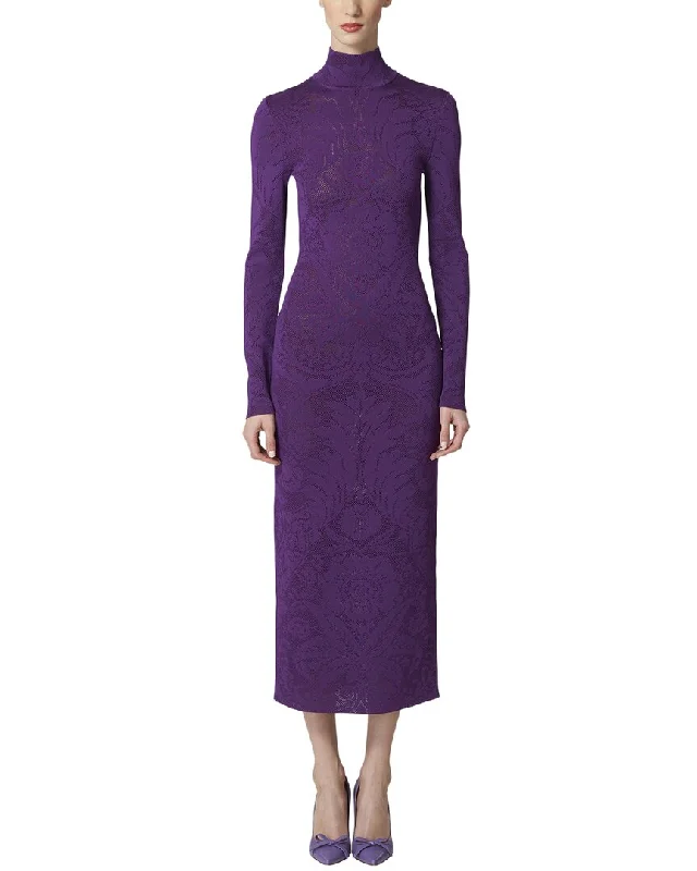 Timeless Women's Outfit Subtle Sophistication Carolina Herrera Turtleneck Midi Dress