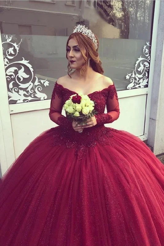 Stylish And Comfortable Clothing For Women Modern Romance Elegant burgundy Ball Gown Quinceanera prom Dress For Sweet 16    cg19729