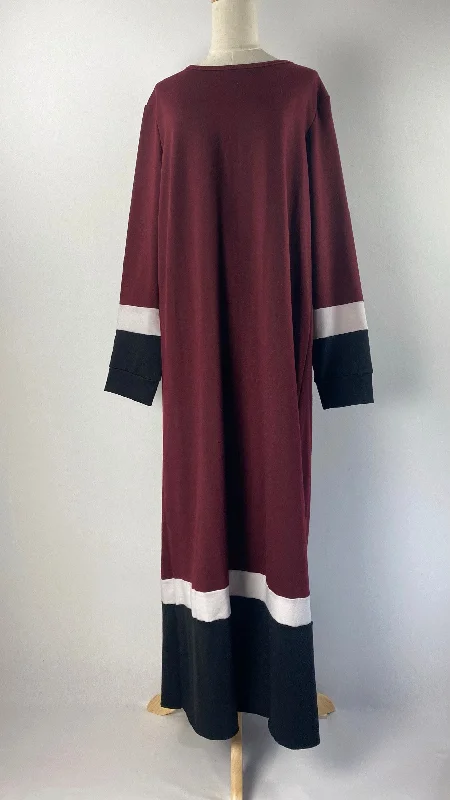 Casual Outfit For Women Vintage Elegance Long Sleeve Maxi Sweater Dress, Maroon