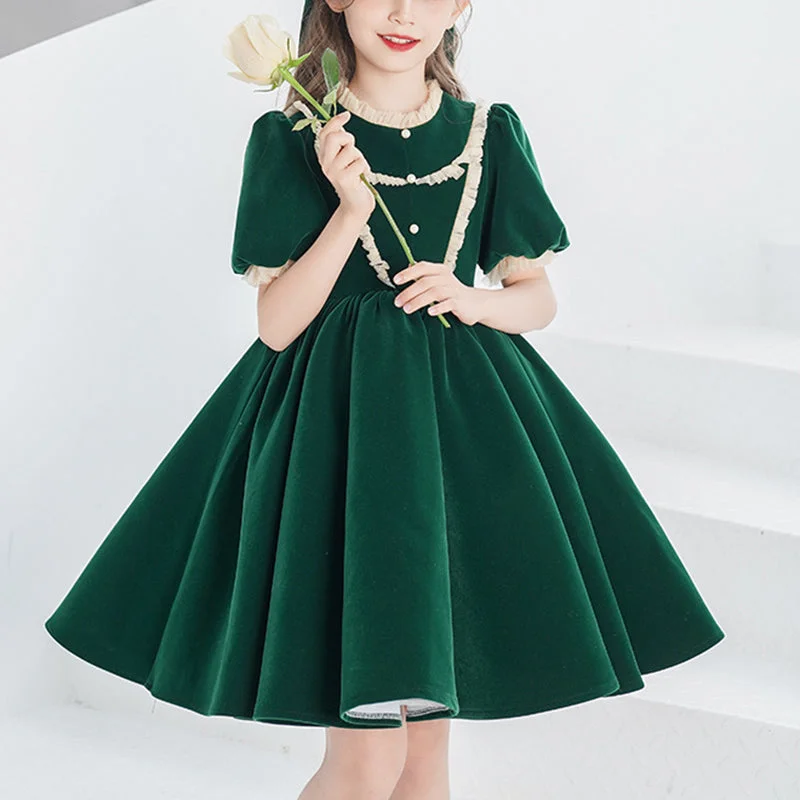 Women's Holiday Attire Feminine Allure Little Girl Dress Toddler Elegant Satin Princess Party Formal Communion Pageant Dress