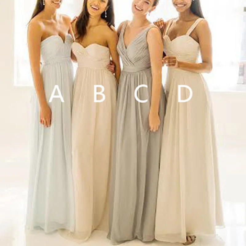 Women's Loungewear Clothes Sophisticated Cut Popular Mismatched Simple Chiffon  Custom  High Quality Affordable Bridesmaid Dresses, WG076