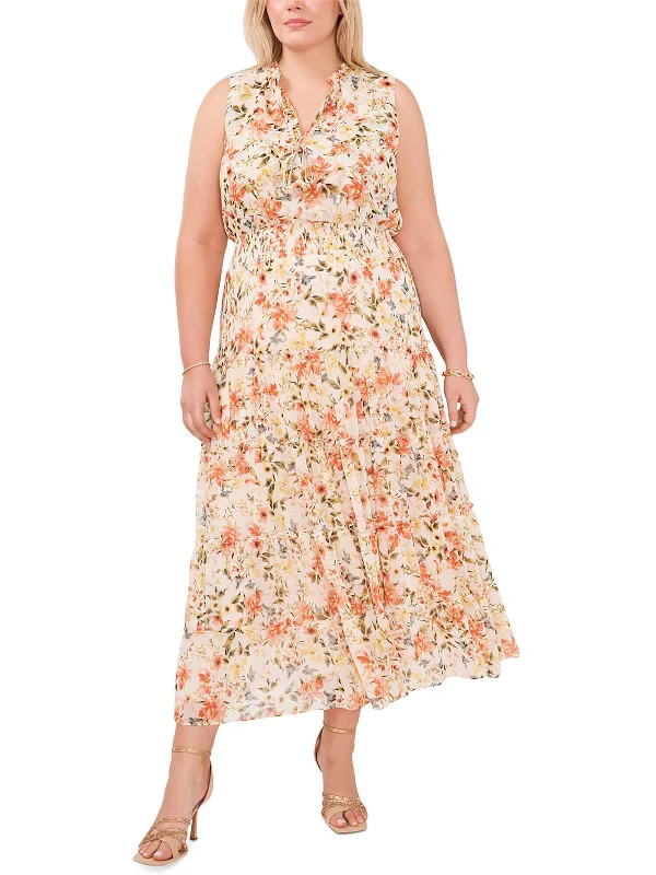 Casual Garments For Women Subtle Sophistication Plus Womens Floral Print Long Maxi Dress