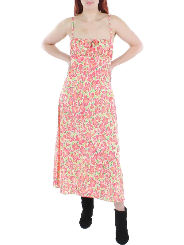 Women's Transitional Garments Chic Urban Fashion Look Womens Floral Printed Calf Midi Dress