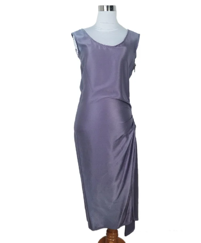 Women's Romantic Outfit Save On Classic Elegant Styles Lanvin Purple & Blue Satin Dress sz 4