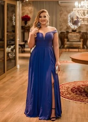 Women's High-End Clothing Feminine Charm Plus Size Royal Blue Prom Dress, long prom dress, evening dress,Ball Gown,prom dresses cg5306