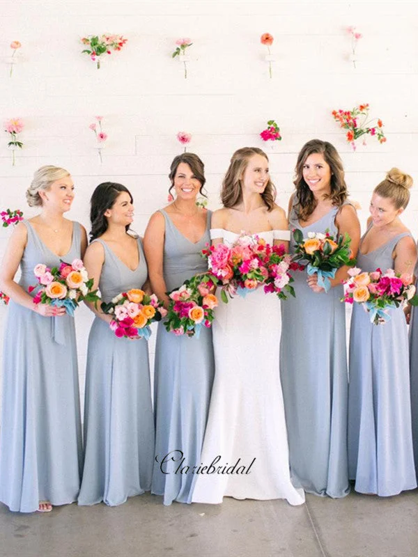 Women's Casual Wear Clothes Contemporary Elegance Blue A-line Bridesmaid Dresses, Popular Bridesmaid Dresses