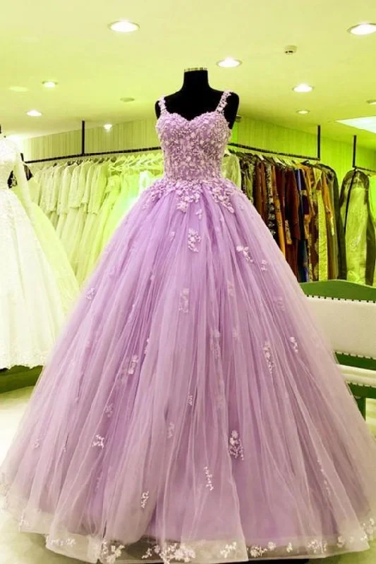 Luxury Women's Clothing Chic Sophistication Lavender Prom Ball Gown    cg18655