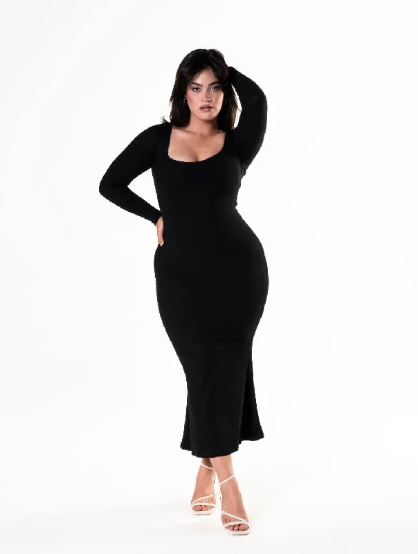 Women's Comfortable Clothes For Weekends Coastal Beach - Inspired Style Shapewear Long Sleeve Dress