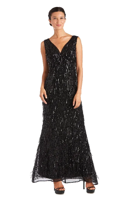 Women's Trendy Apparel Summer Fashion R&M Richards 7075 Long Fringe Formal Dress